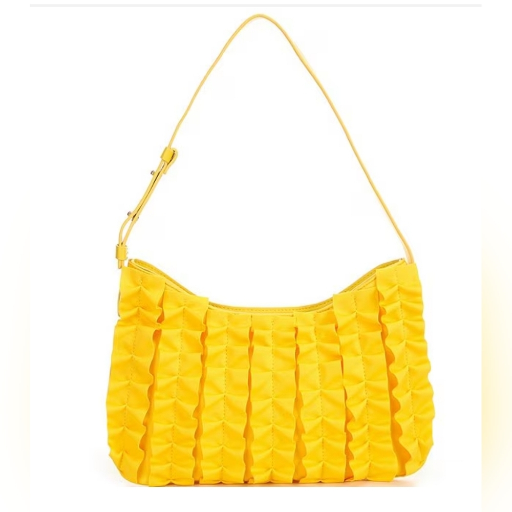 Jason Wu Sylvia Frill Neoprene Baguette Ruffle Shoulder Bag NWT
